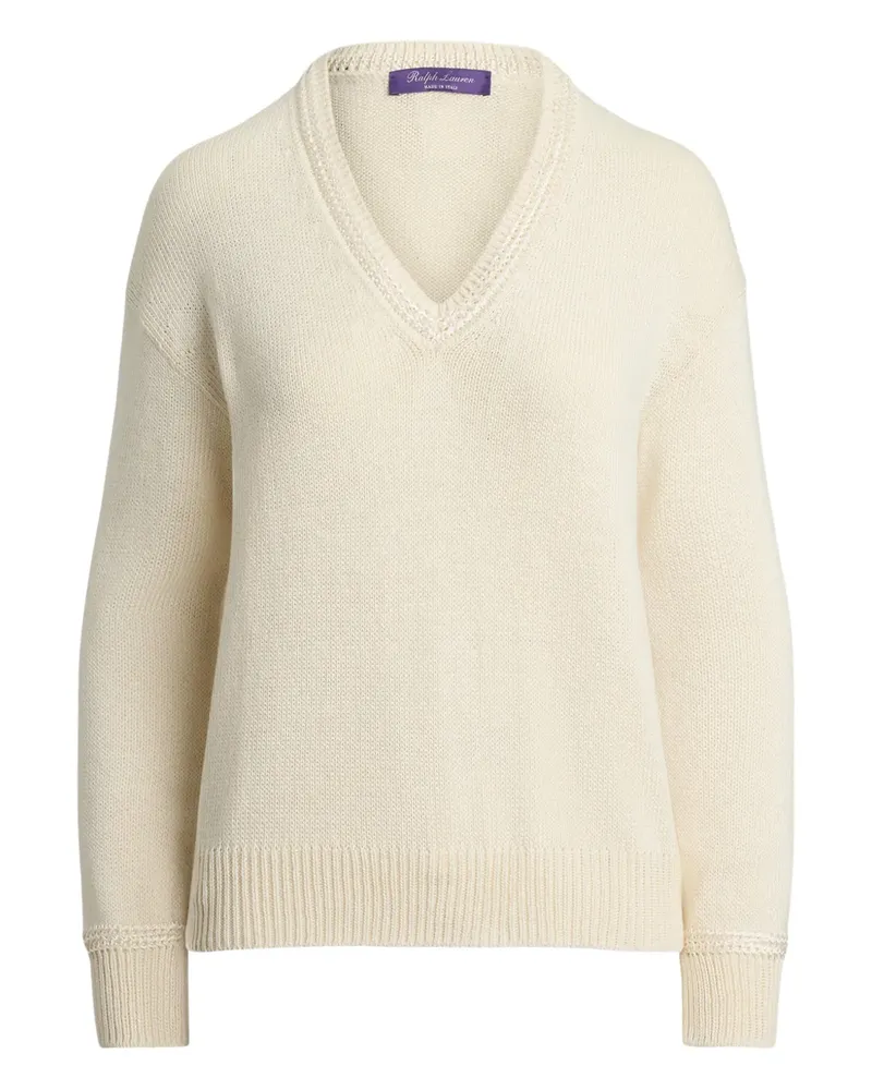 Ralph Lauren Strickpullover mit V-Ausschnitt - Weiß Weiß