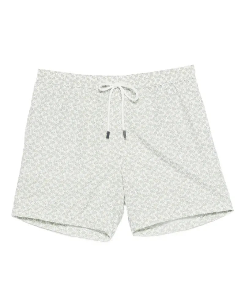 BARBA palm-tree print swim shorts - Weiß Weiß