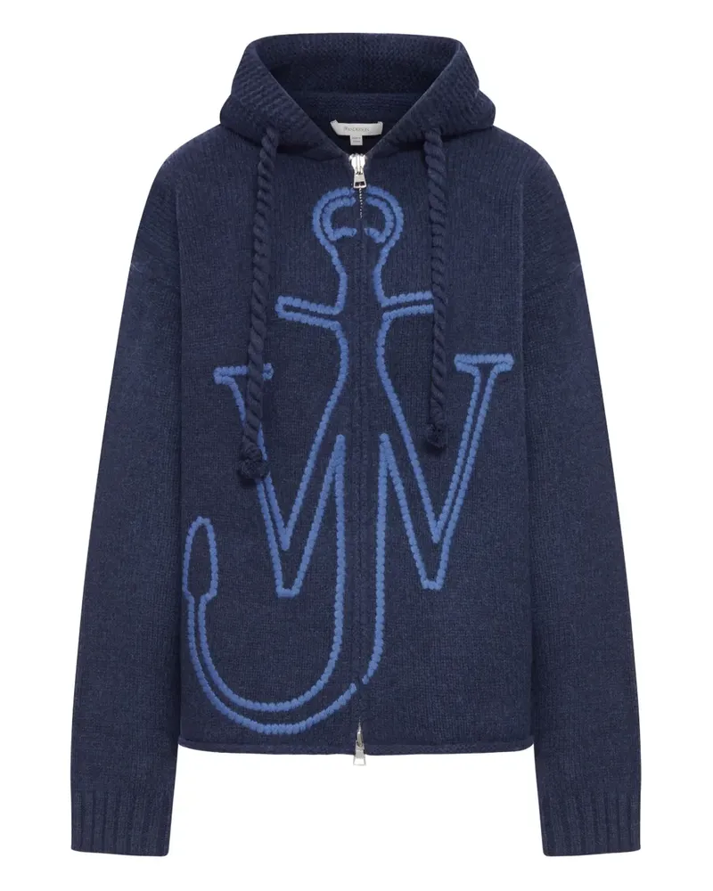 J.W.Anderson Kapuzenjacke mit Ankerstickerei - Blau Blau