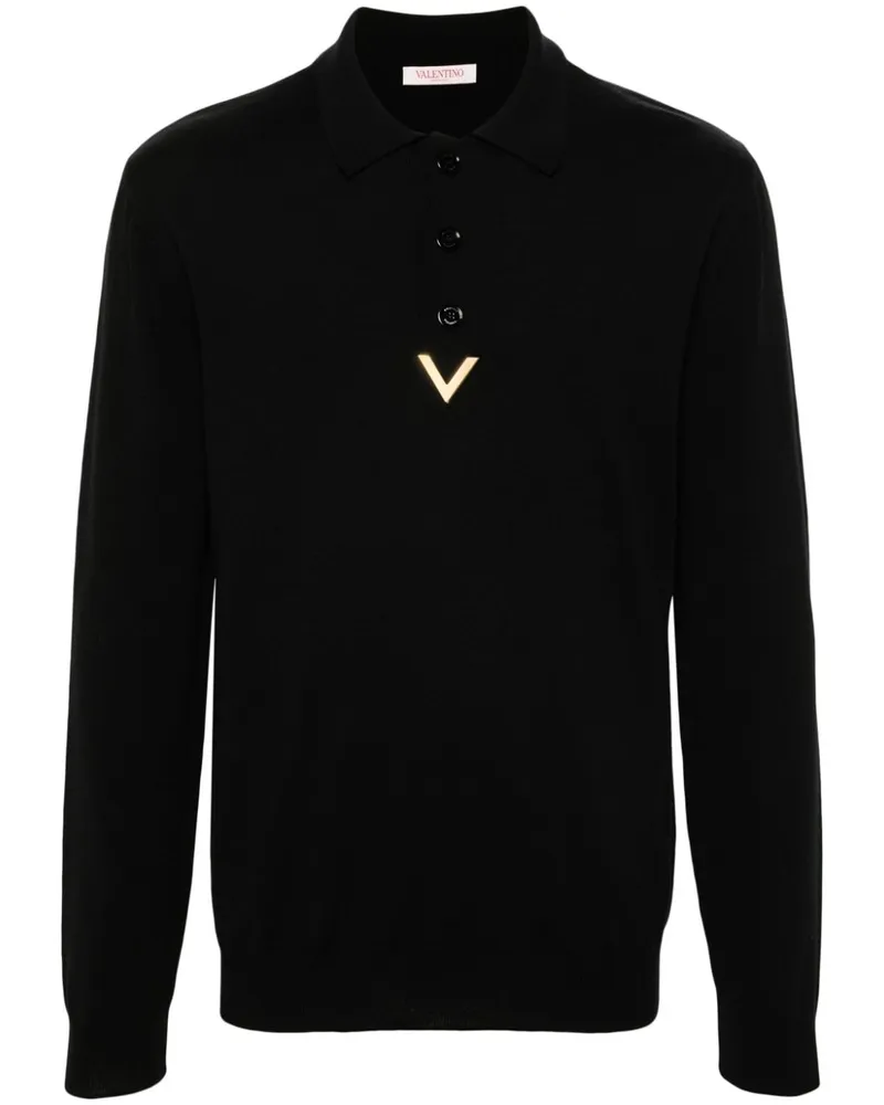 Valentino Garavani Poloshirt mit VGold-Detail - Schwarz Schwarz