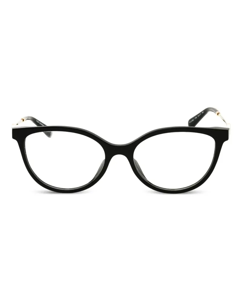 Tory Burch Brille mit Logo-Schild - Schwarz Schwarz
