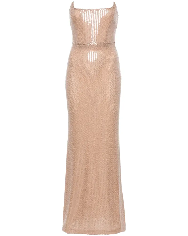 Giuseppe di Morabito Langes Paillettenkleid - Nude Nude