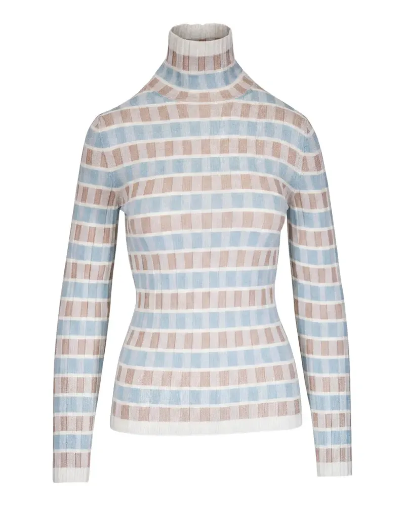 Akris Karierter Rollkragenpullover - Nude Nude