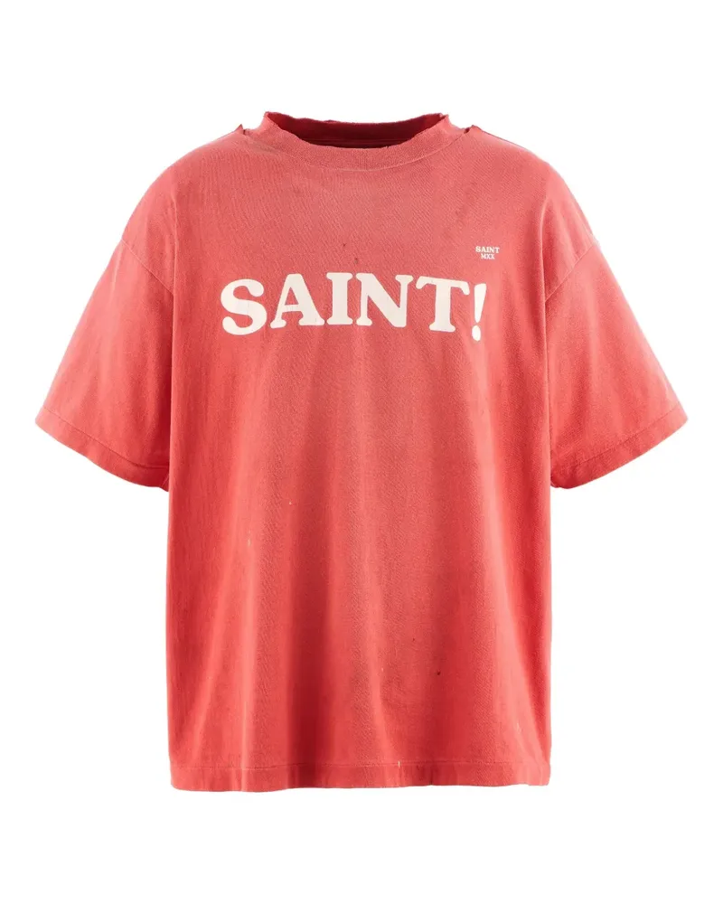 SAINT MXXXXXX T-Shirt mit Logo-Print - Rot Rot