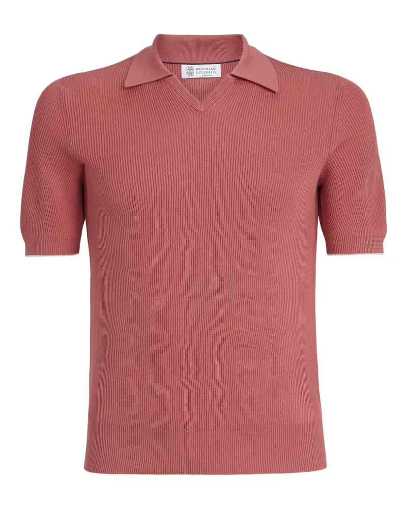 Brunello Cucinelli ribbed polo shirt - Rot Rot