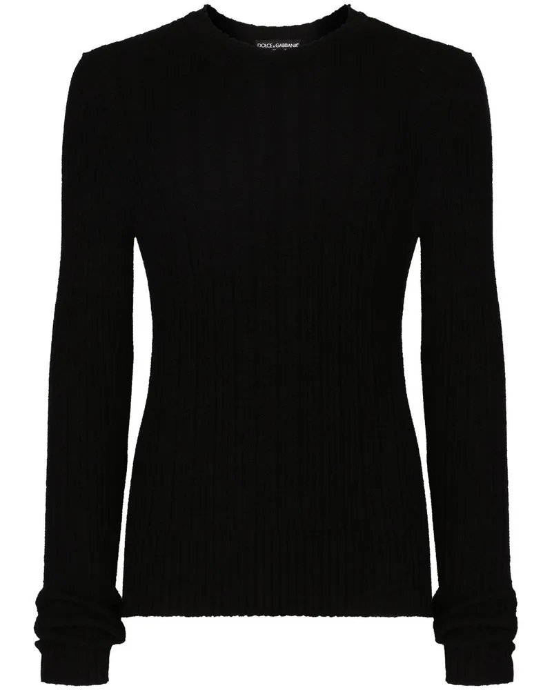 Dolce & Gabbana Gerippter Pullover - Schwarz Schwarz
