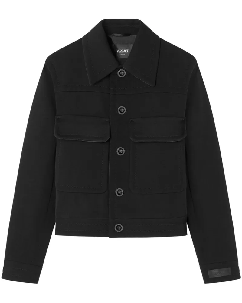 Versace wool-blend twill blouson jacket Schwarz