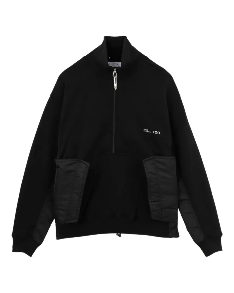 Toga Pullover mit Viertelreißverschluss - Schwarz Schwarz