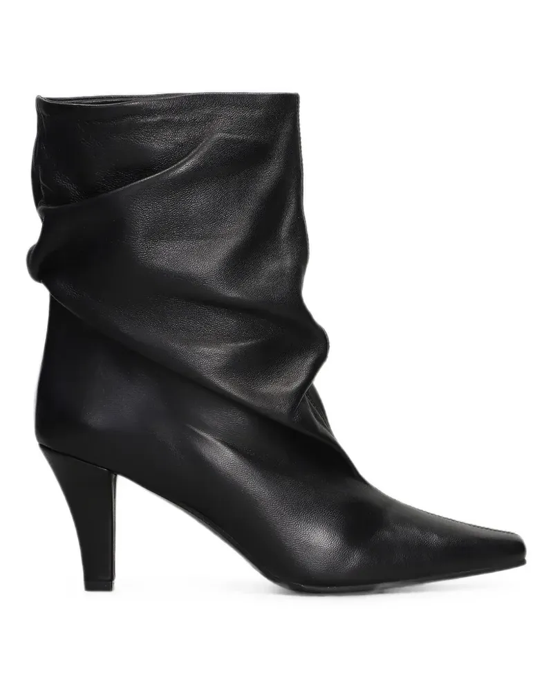 The Seller slouchy pointed-toe leather ankle boots - Schwarz Schwarz