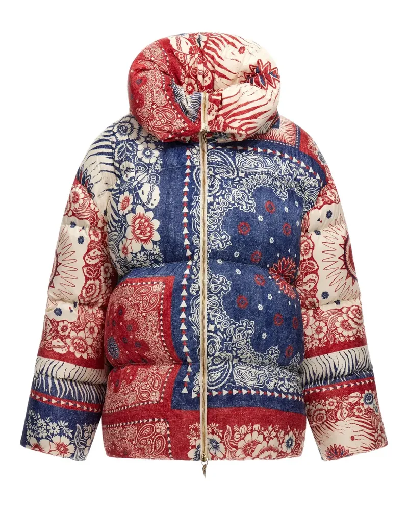Roberto Cavalli bandana-print puffer jacket - Blau Blau