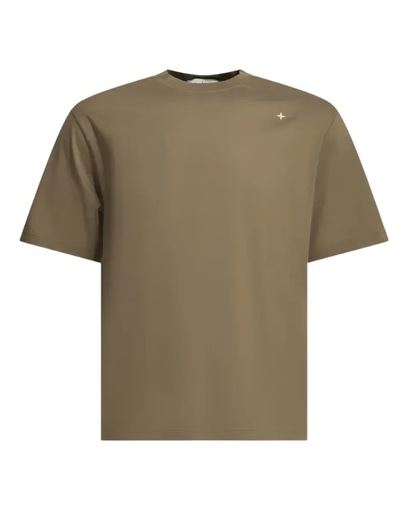 Stone Island embroidered-logo T-shirt - Braun Braun