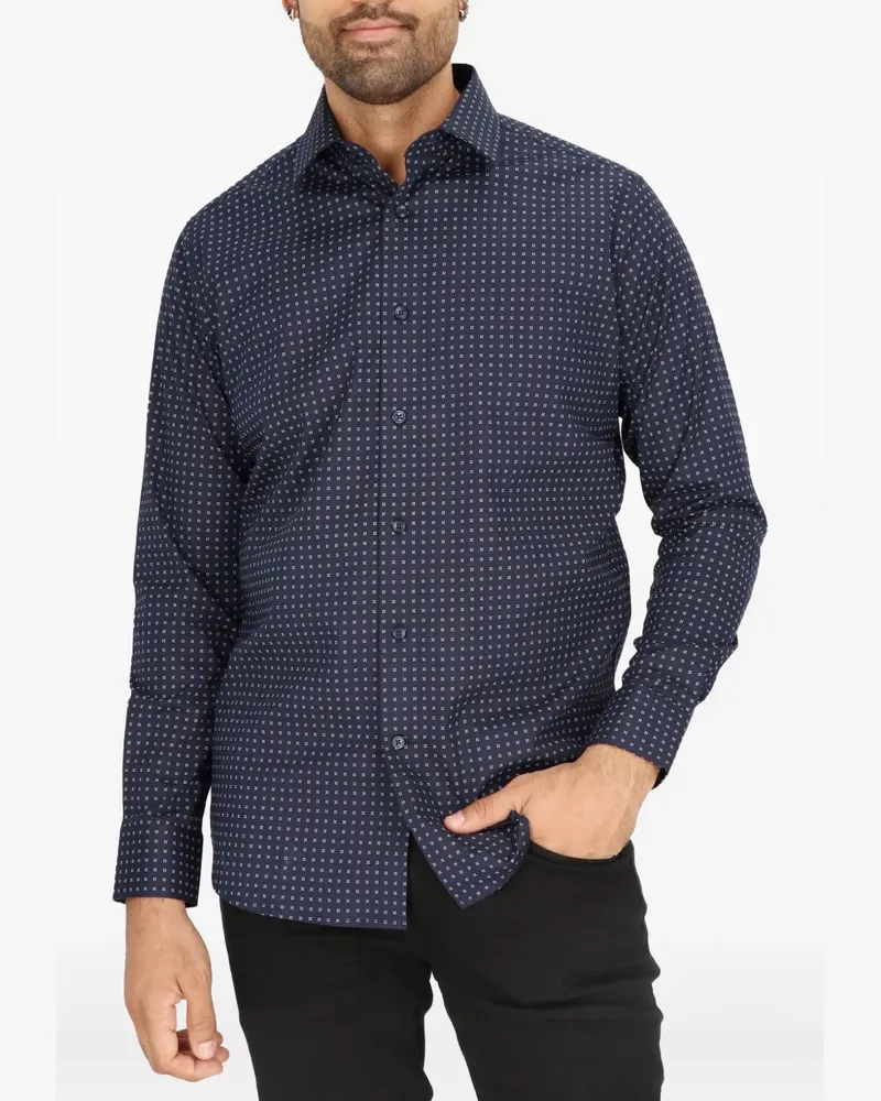 Scotch&Soda Hemdkleid mit Mikro-Muster - Blau Blau