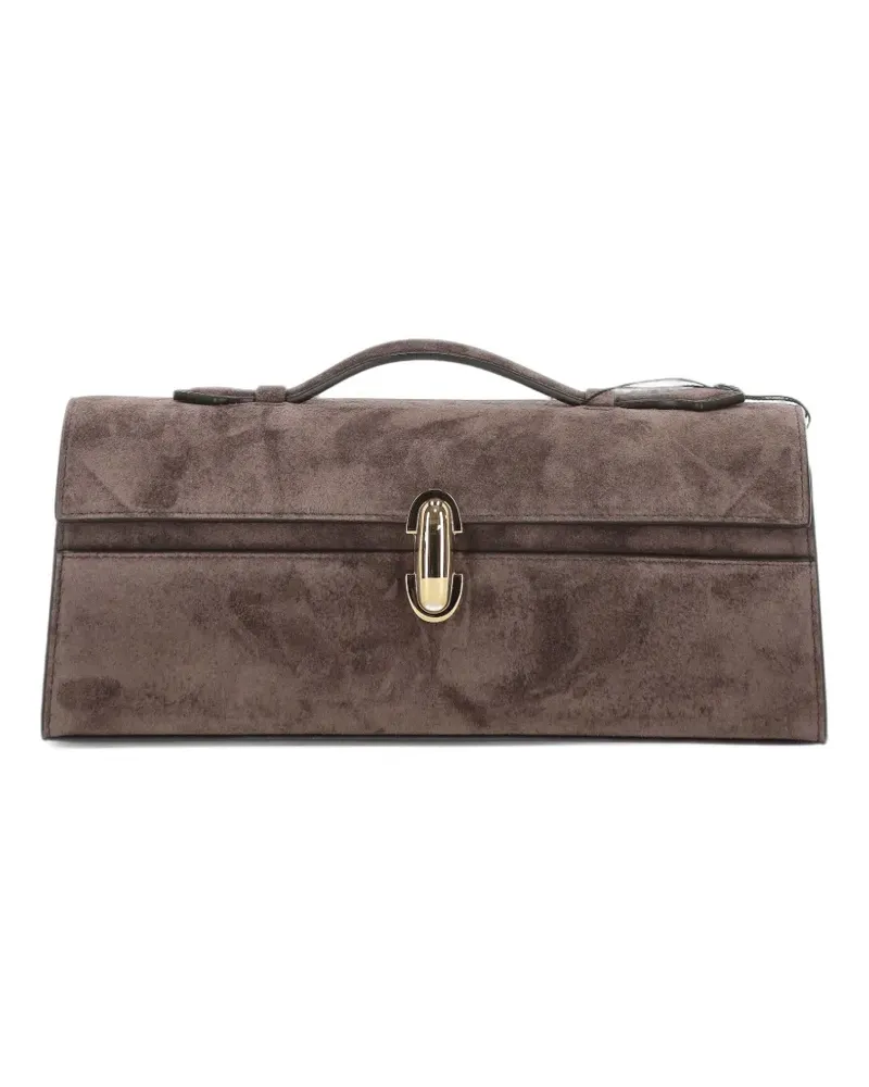 SAVETTE Tote Bag mit Drehverschluss - Braun Braun
