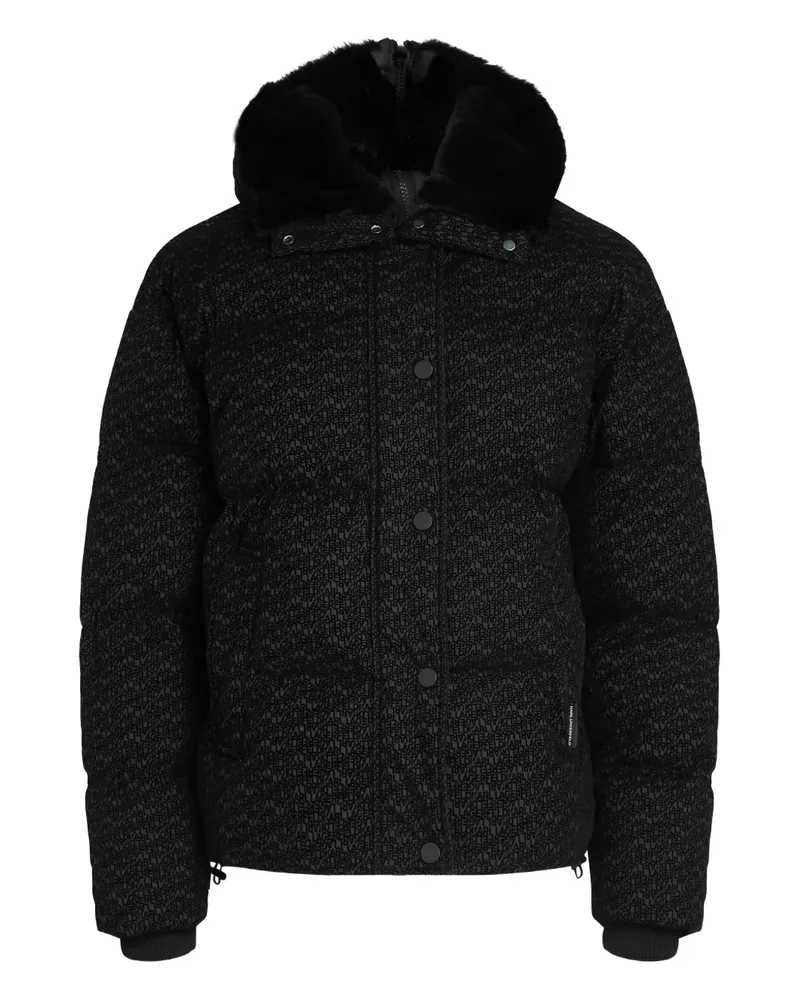 Karl Lagerfeld Gesteppte Jacke mit Logo-Muster - Schwarz Schwarz