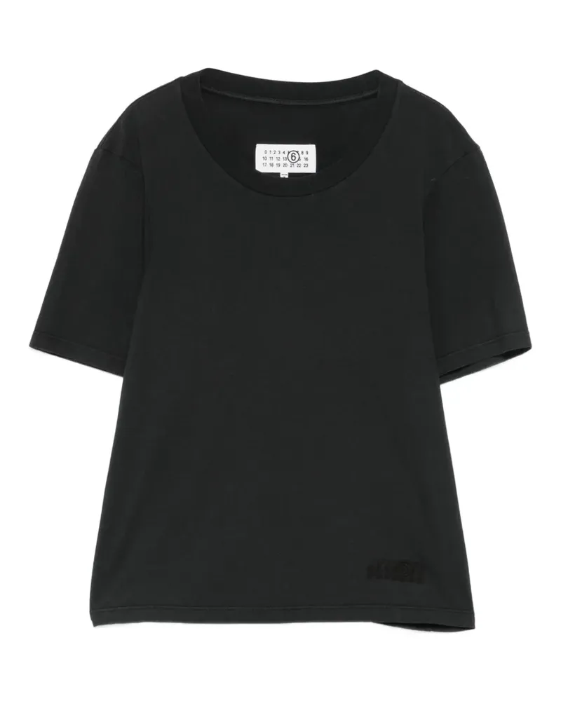 Maison Margiela T-Shirt mit Logo-Prägung - Schwarz Schwarz