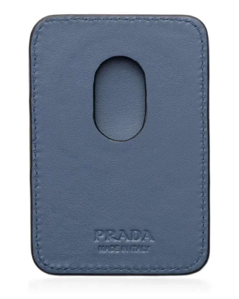 Prada Saffiano-leather card holder - Blau Blau