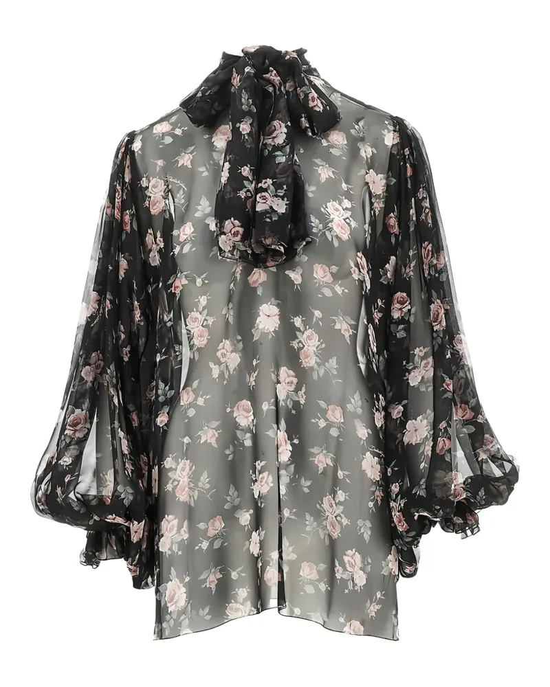 Dolce & Gabbana Bluse mit Blumenmuster - Schwarz Schwarz