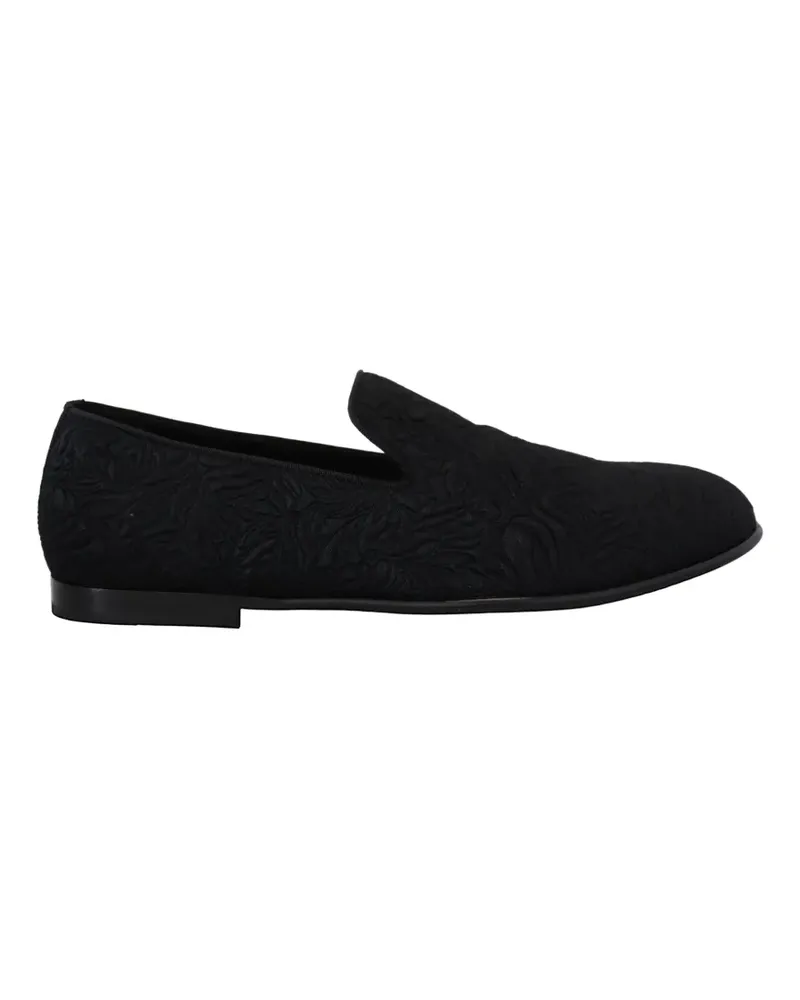 Dolce & Gabbana Brokat-Loafer aus Blumenjacquard - Schwarz Schwarz