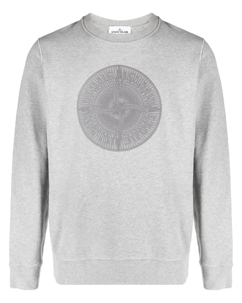Stone Island Sweatshirt mit Logo-Stickerei - Grau Grau