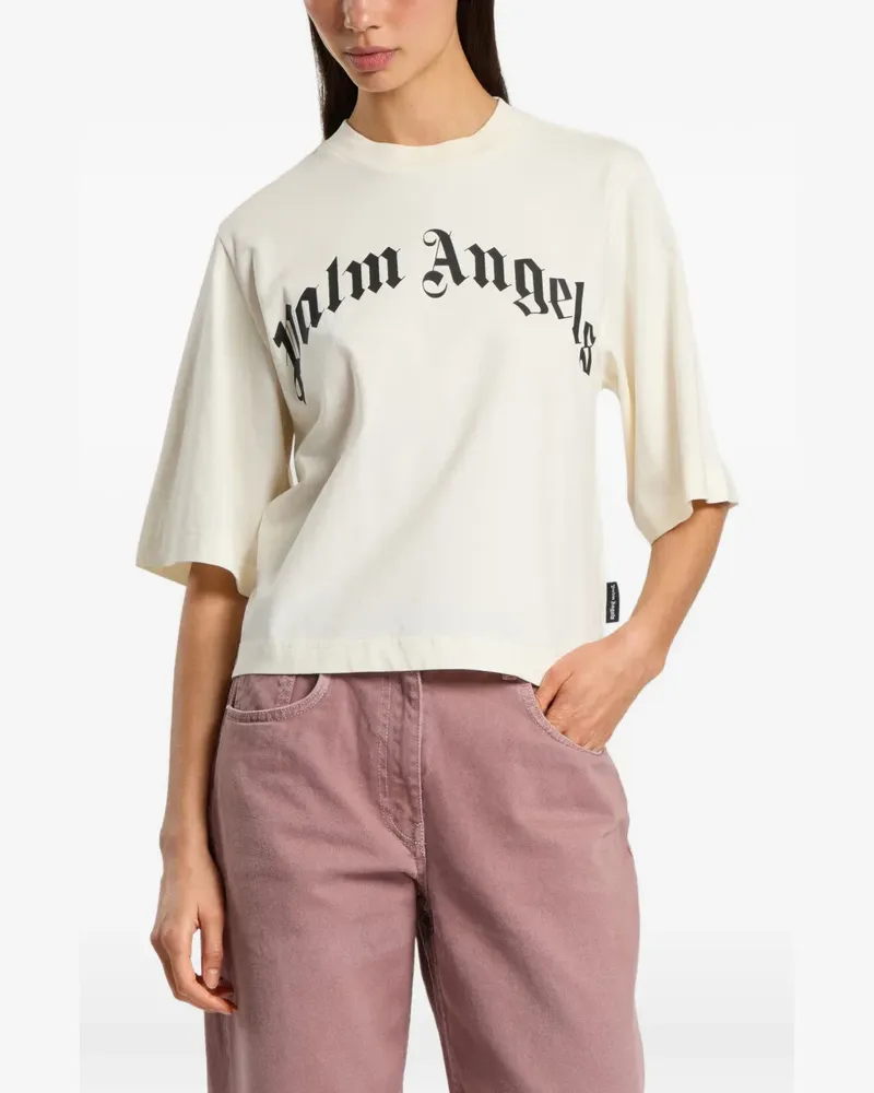 Palm Angels Kastiges T-Shirt mit Logo - Nude Nude