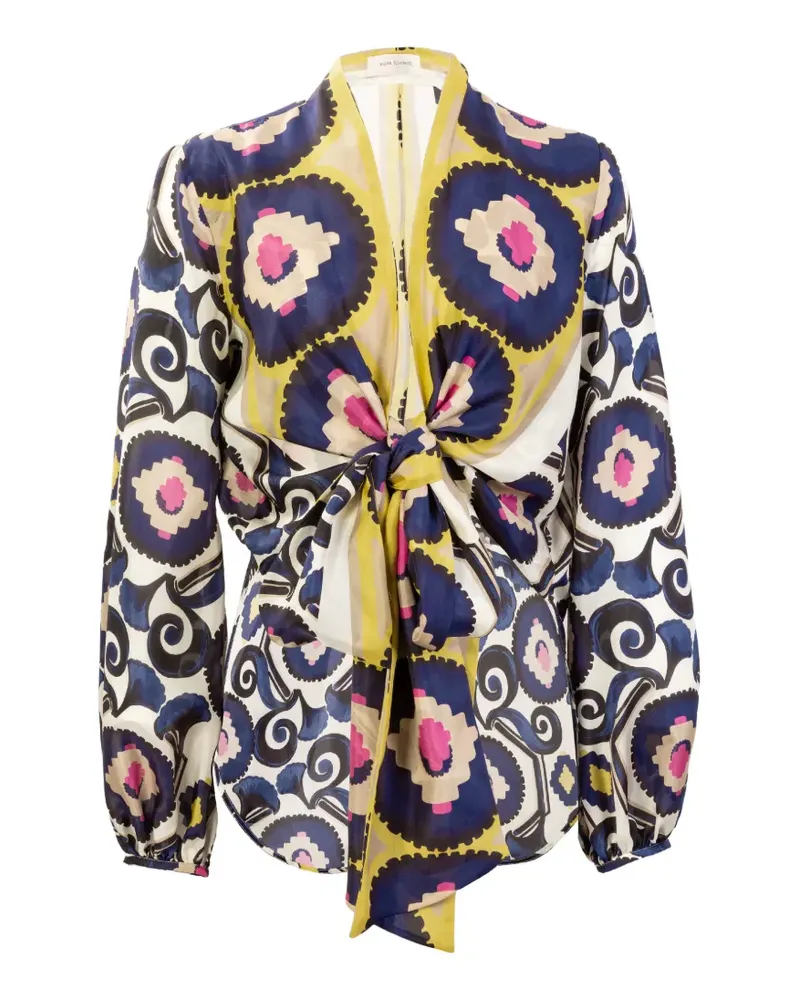 Silvia Tcherassi Honey tie-front blouse - Nude Nude