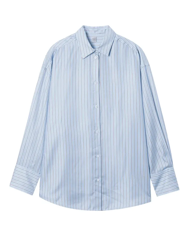 Totême Gestreiftes Seidenhemd - Blau Blau