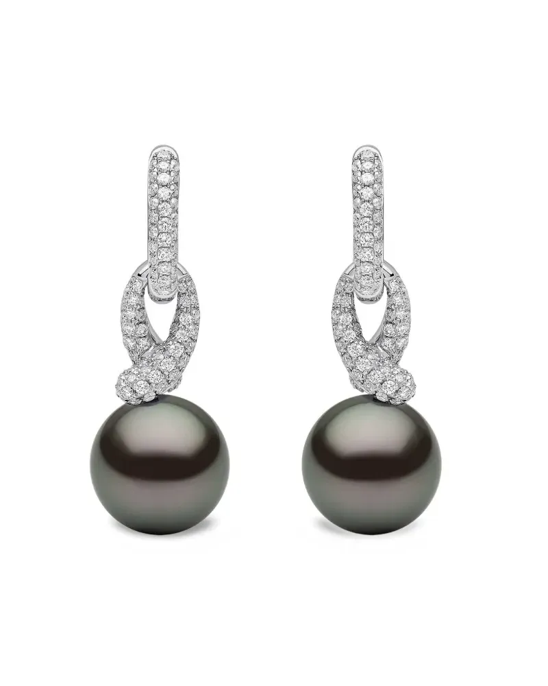 YOKO London 18K white gold Jazz pearl and diamonds earrings - Silber Silber