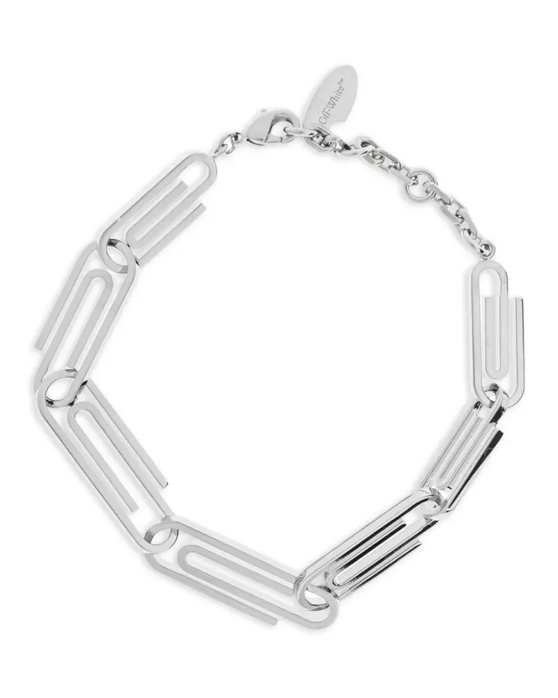 OFF-WHITE Gliederarmband mit Büroklammer - Silber Silber
