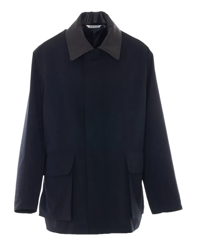 AURALEE point-collar wool jacket - Blau Blau