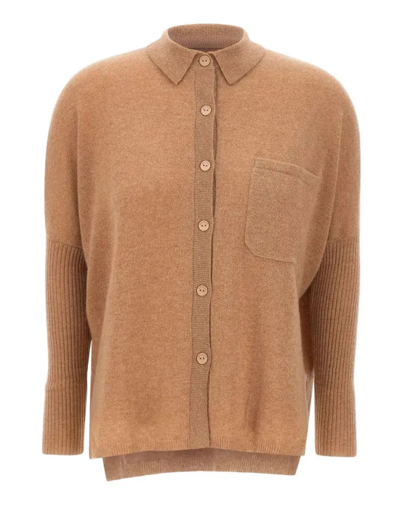 Not Shy button-up chest-pocket polo shirt - Braun Braun