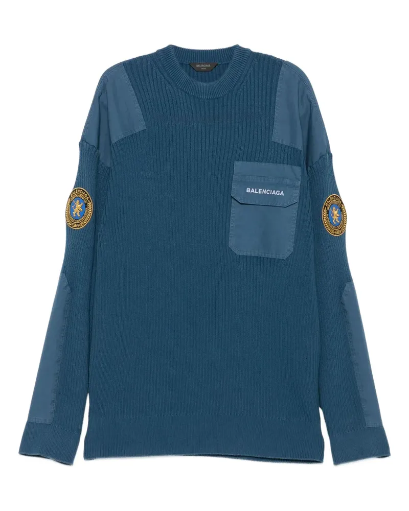 Balenciaga FELPA GIROCOLLO - Blau Blau