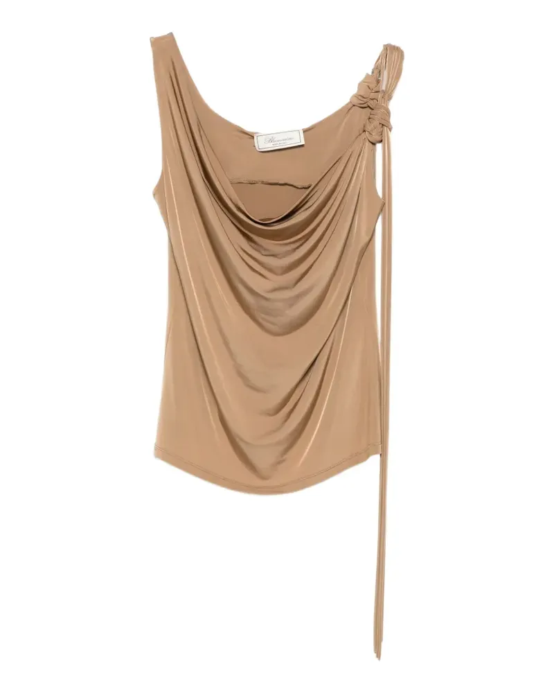 Blumarine cowl flower top - Nude Nude