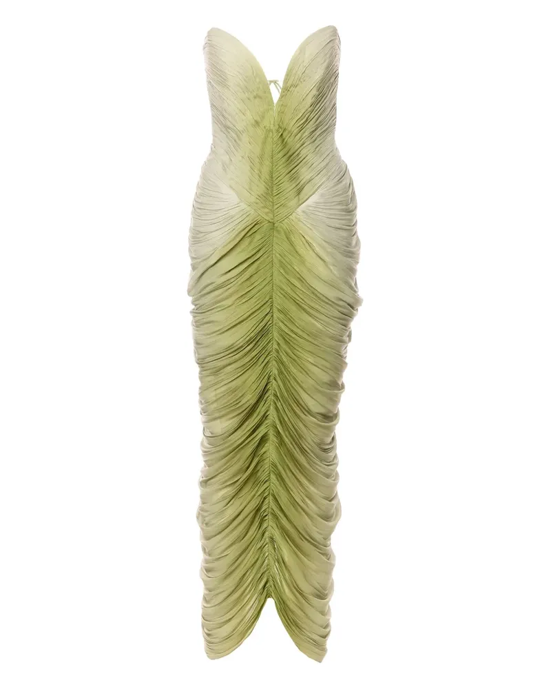 Ana Radu Schulterfreies Midikleid mit Drapierung - Grün Grün