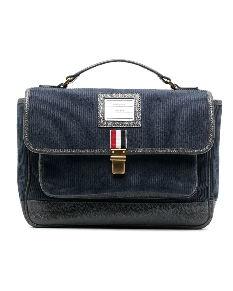 Thom Browne School Bag Rucksack aus Cord Blau