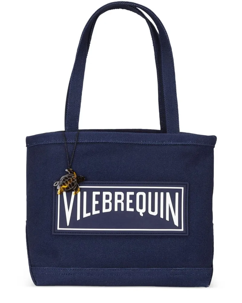 Vilebrequin Strandtasche mit Logo-Applikation Blau