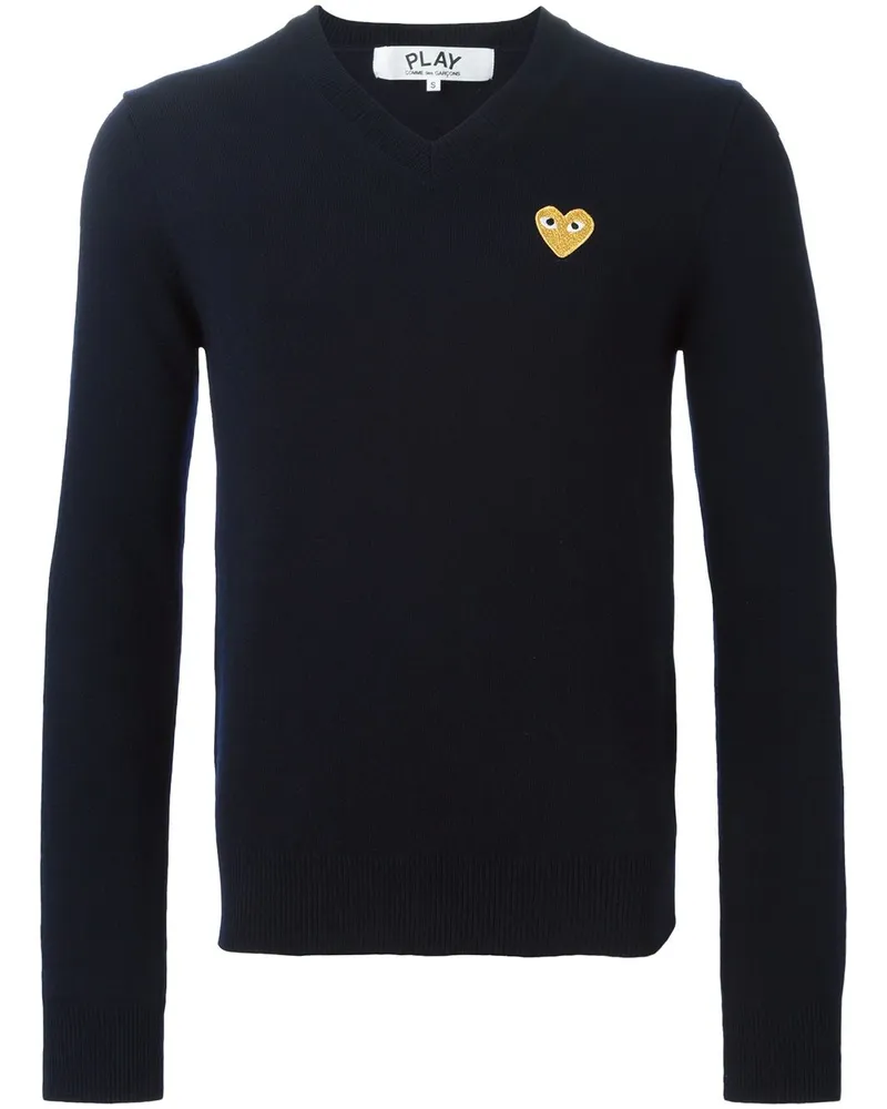 Comme des Garçons Wollpullover mit Herzstickerei - Blau Blau