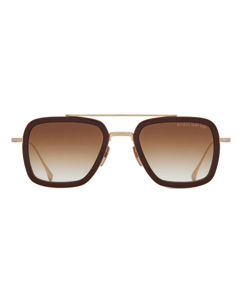DITA Eckige Flight.006 Sonnenbrille - Gold Gold