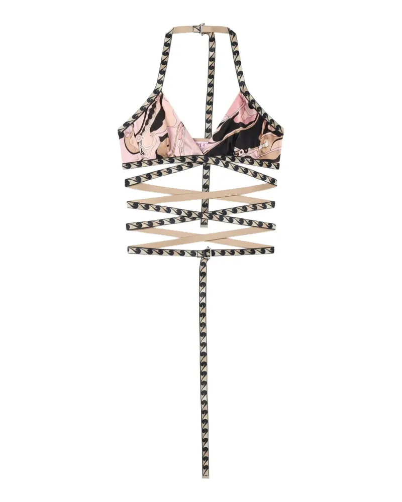Emilio Pucci orchidée-print bra - Rosa Rosa