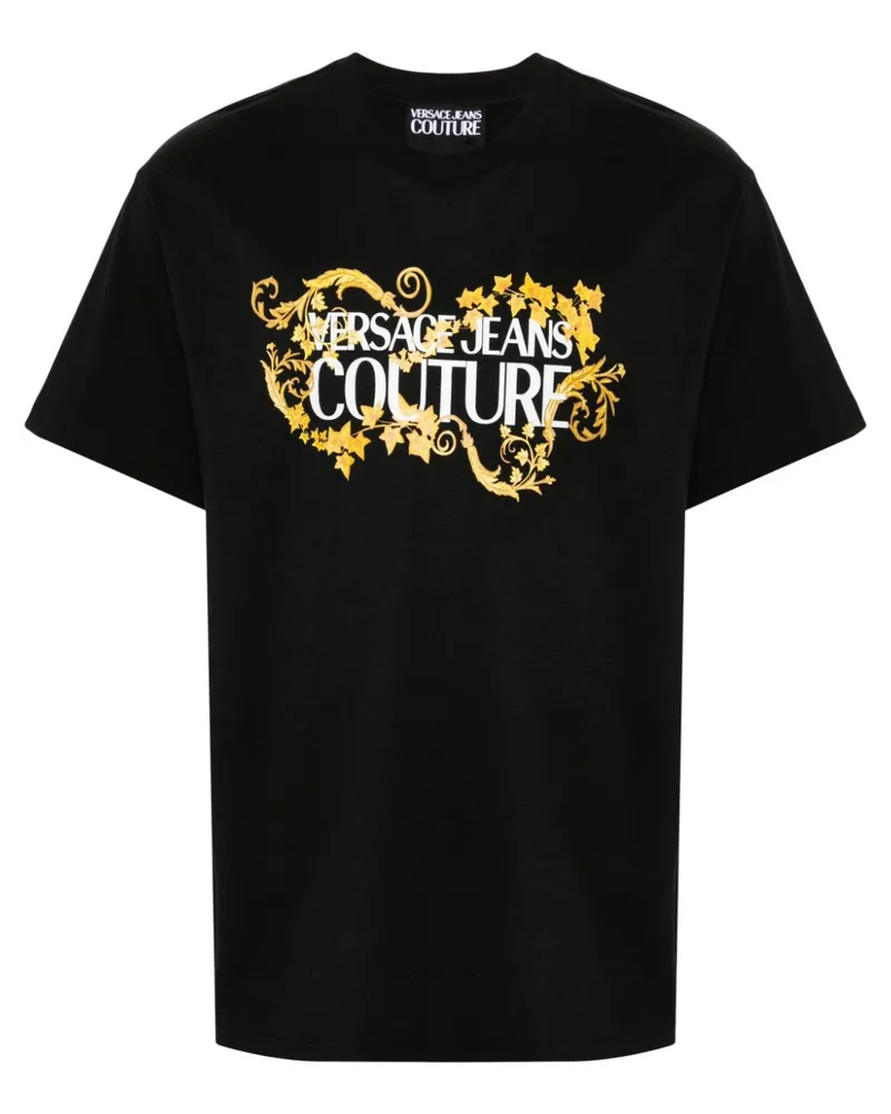 Versace Jeans T-Shirt mit Logo-Print - Schwarz Schwarz