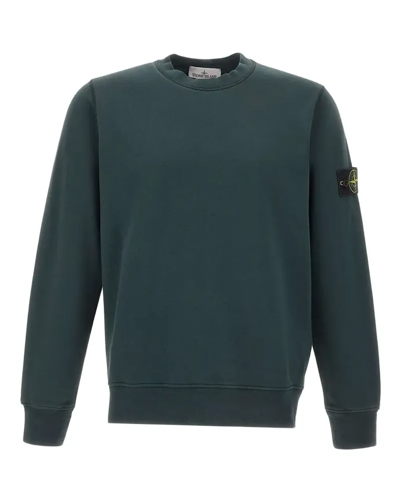 Stone Island 610060 Fleece-Sweatshirt aus Bio-Baumwolle mit Raglanärmeln - Grün Grün