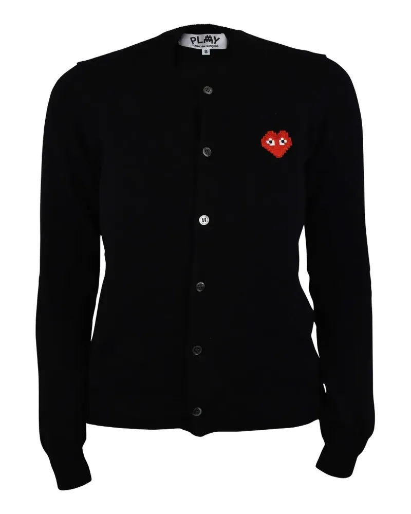 Comme des Garçons Cardigan mit Herzverzierung - Schwarz Schwarz