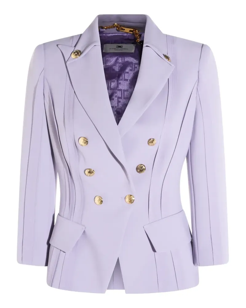 Elisabetta Franchi DOppelreihiges Sakko mit Falten - Violett Violett