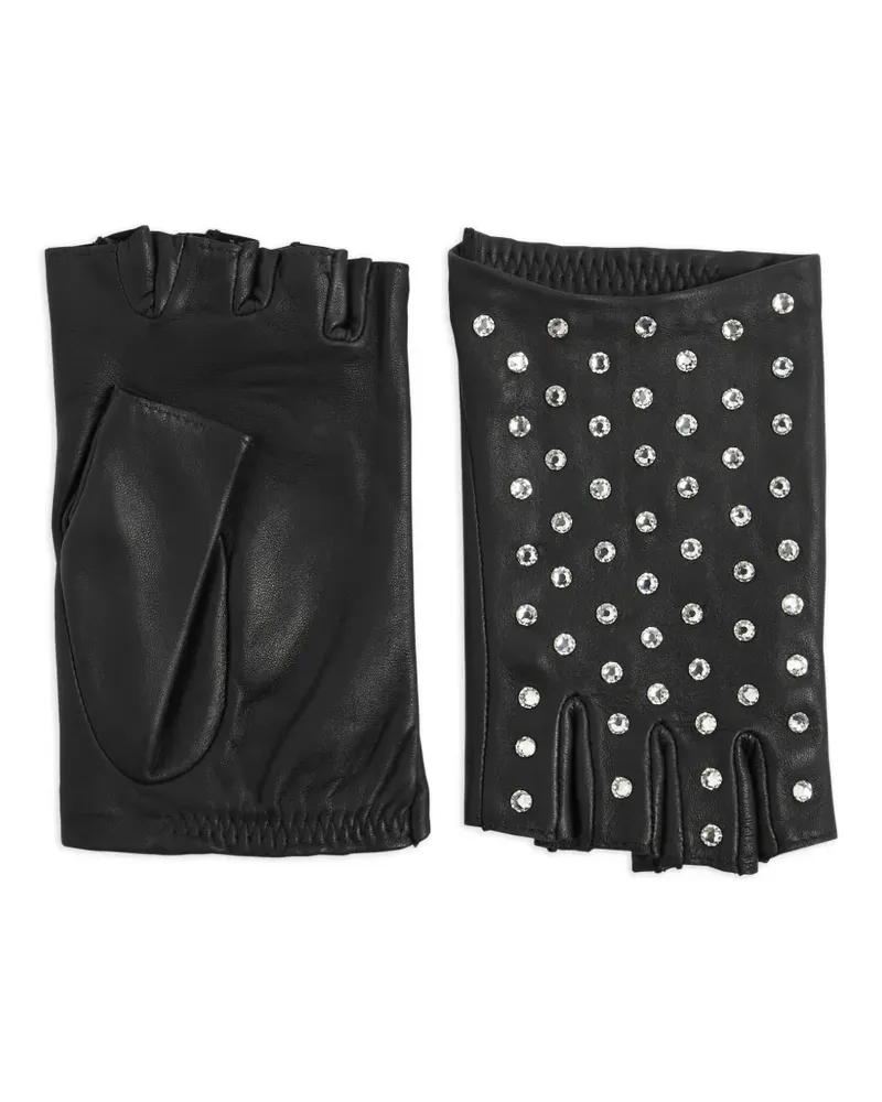 Agnelle Irene strass-embellished fingerless gloves - Schwarz Schwarz