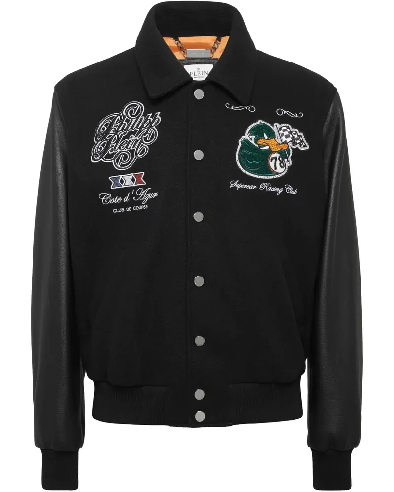 Philipp Plein Coster College PP Ducks Bomberjacke - Schwarz Schwarz