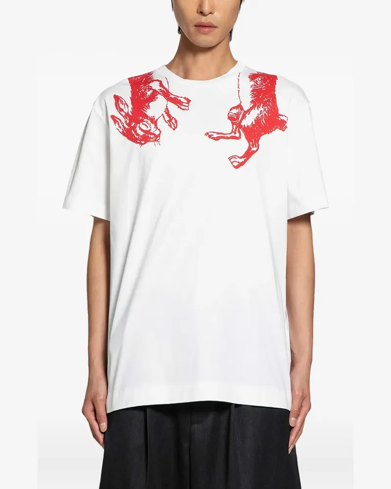 Simone Rocha T-Shirt mit Hasen-Print - Weiß Weiß