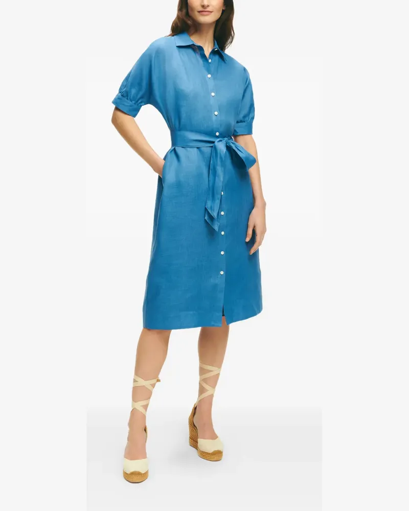 Brooks Brothers Geknöpftes Kleid mit Gürtel - Blau Blau