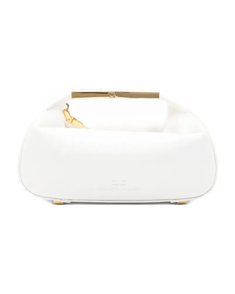 Elisabetta Franchi Clutch mit Logo-Schild - Weiß Weiß