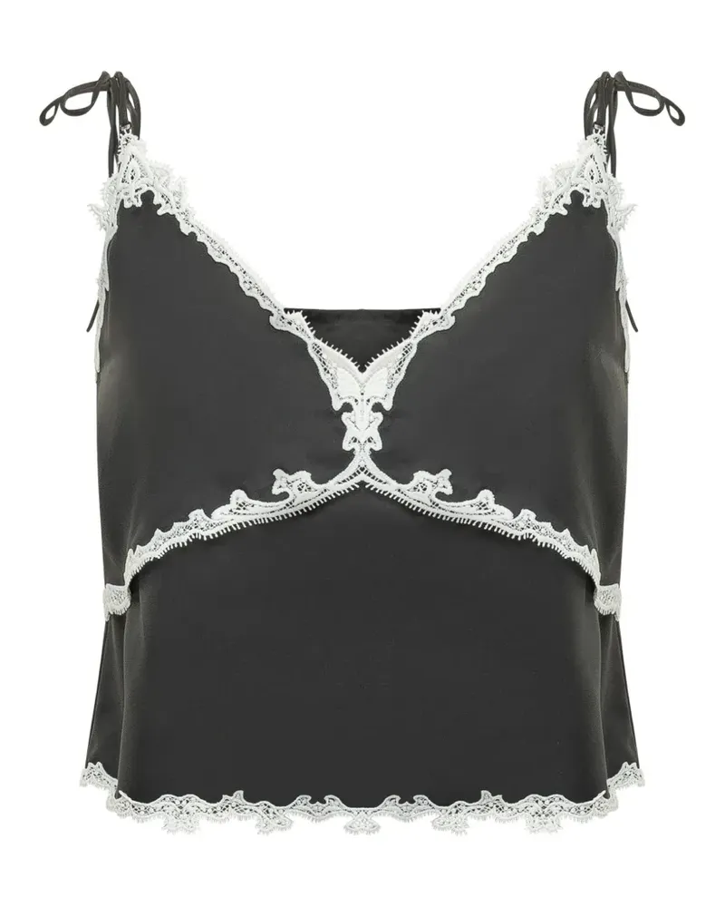 Pinko lace-trim tie-strap camisole blouse - Schwarz Schwarz
