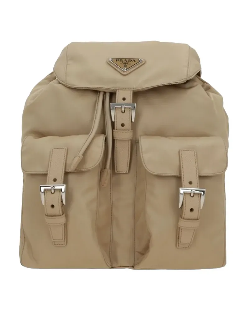 Prada small Re-Nylon buckle-fastening backpack - Nude Nude