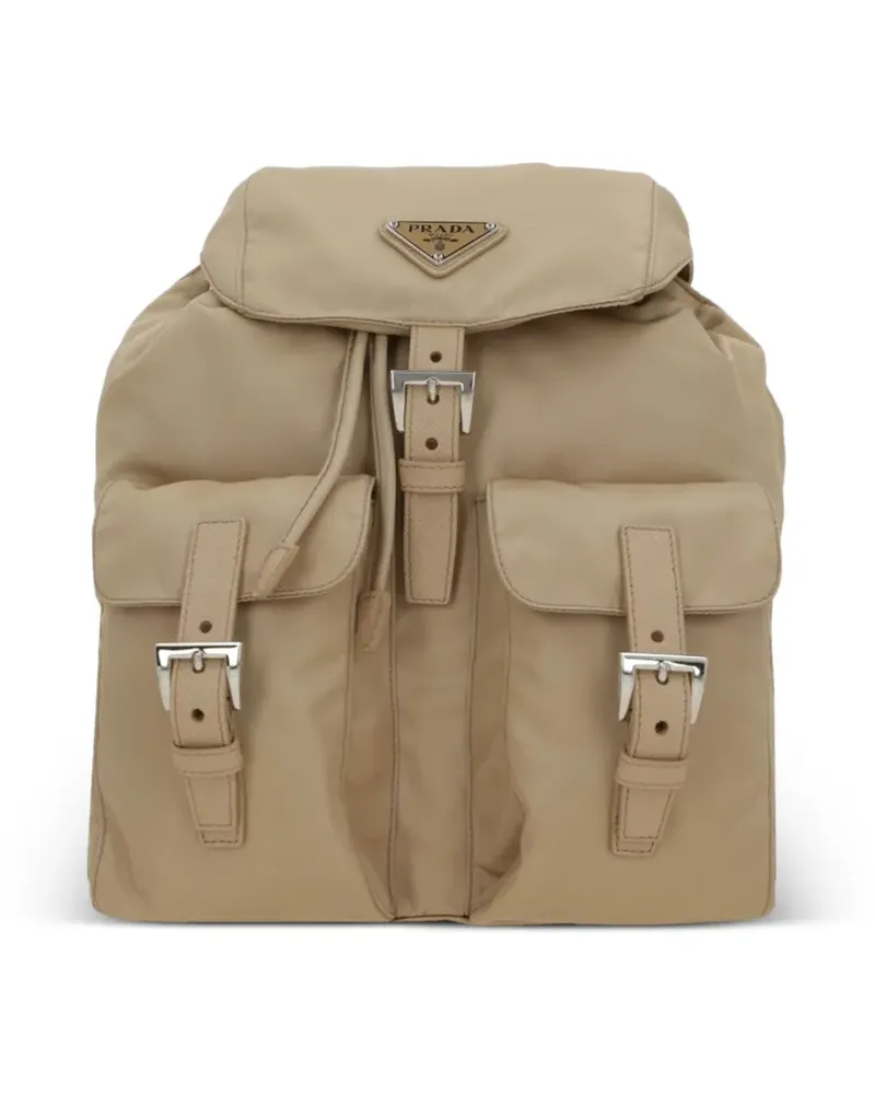 Prada small Re-Nylon buckle-fastening backpack - Nude Nude